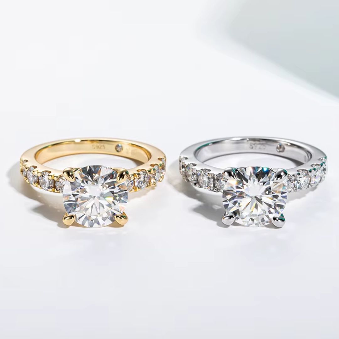 Alverra Luxe - Luxe 4.3CT Moissaniet Verlovingsring 18k Goud Verguld Dames