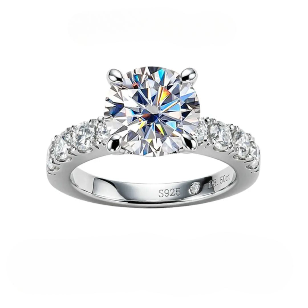Alverra Luxe - Luxe 4.3CT Moissaniet Verlovingsring 18k Goud Verguld Dames
