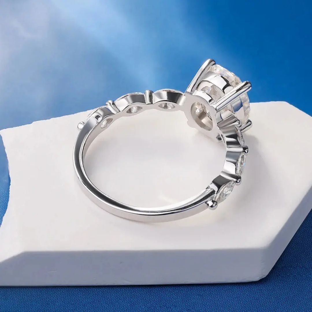 Amaria Sparkle - Zilveren Moissanite Ovaal Ring Dames 1.0-2.0CT