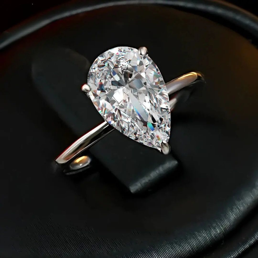 Aqua Serenade - Moissanite Verlovingsring 18k Wit Goudplating 1-4CT