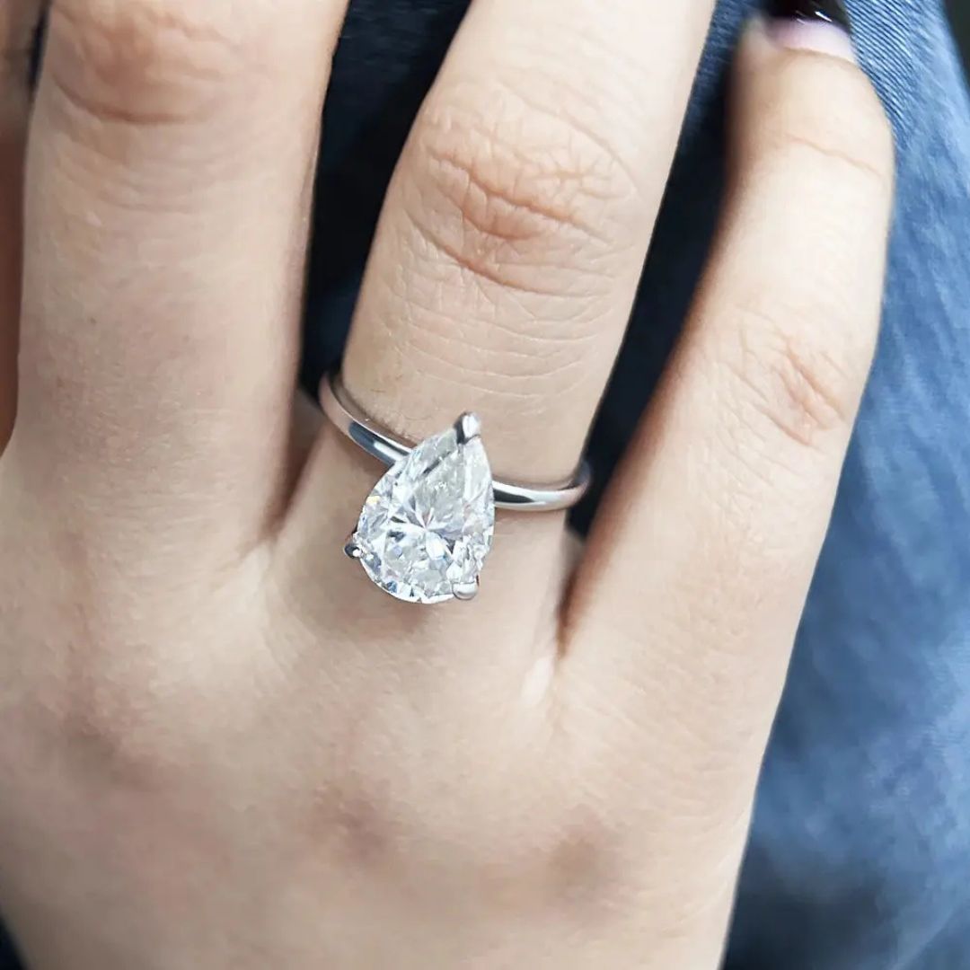 Aqua Serenade - Moissanite Verlovingsring 18k Wit Goudplating 1-4CT