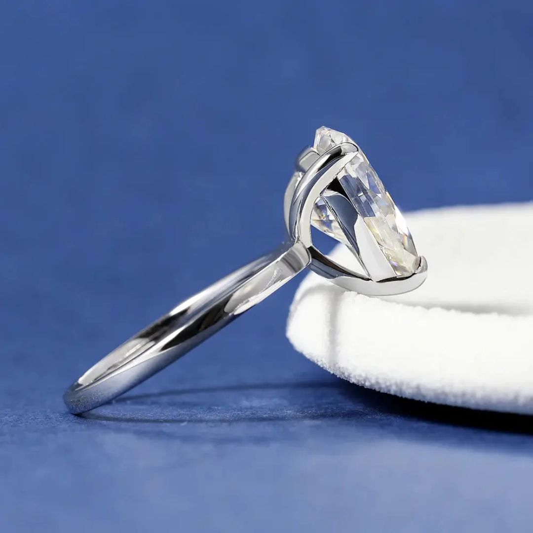 Aqua Serenade - Moissanite Verlovingsring 18k Wit Goudplating 1-4CT