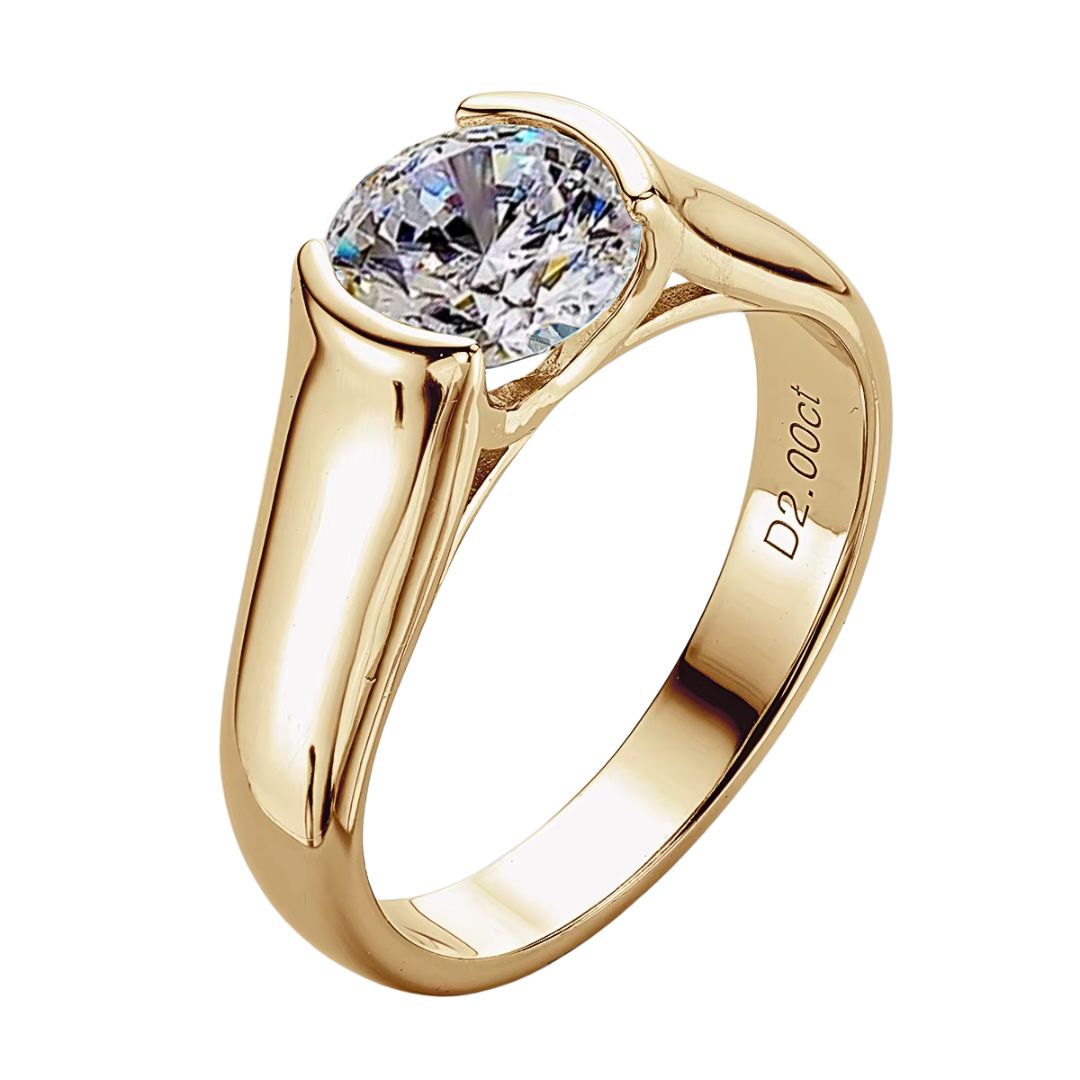 Aurora Éternelle – Luxe Solitaire Moissanite Ring