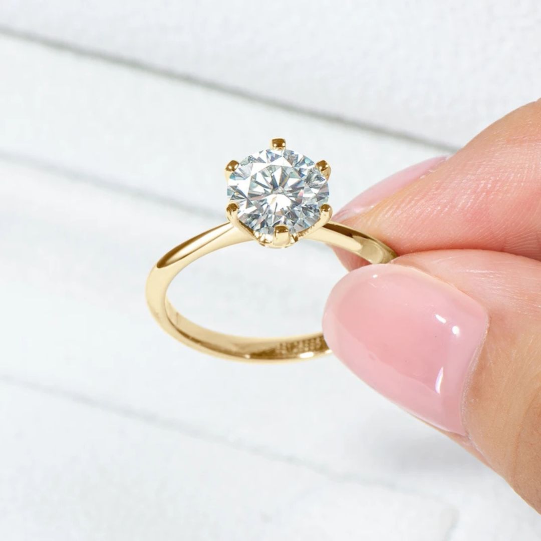 Aurum Éclat - 14k Goldplated Moissanite Ring