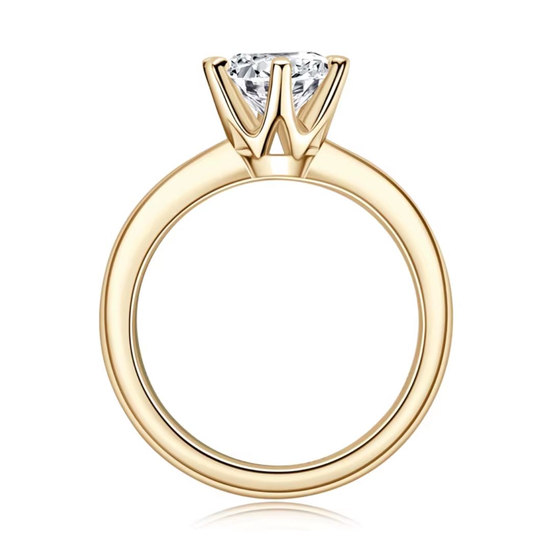 Aurum Éclat - 14k Goldplated Moissanite Ring