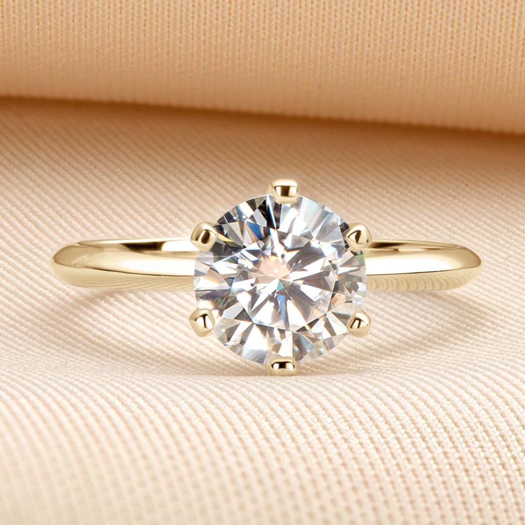 Aurum Éclat - 14k Goldplated Moissanite Ring