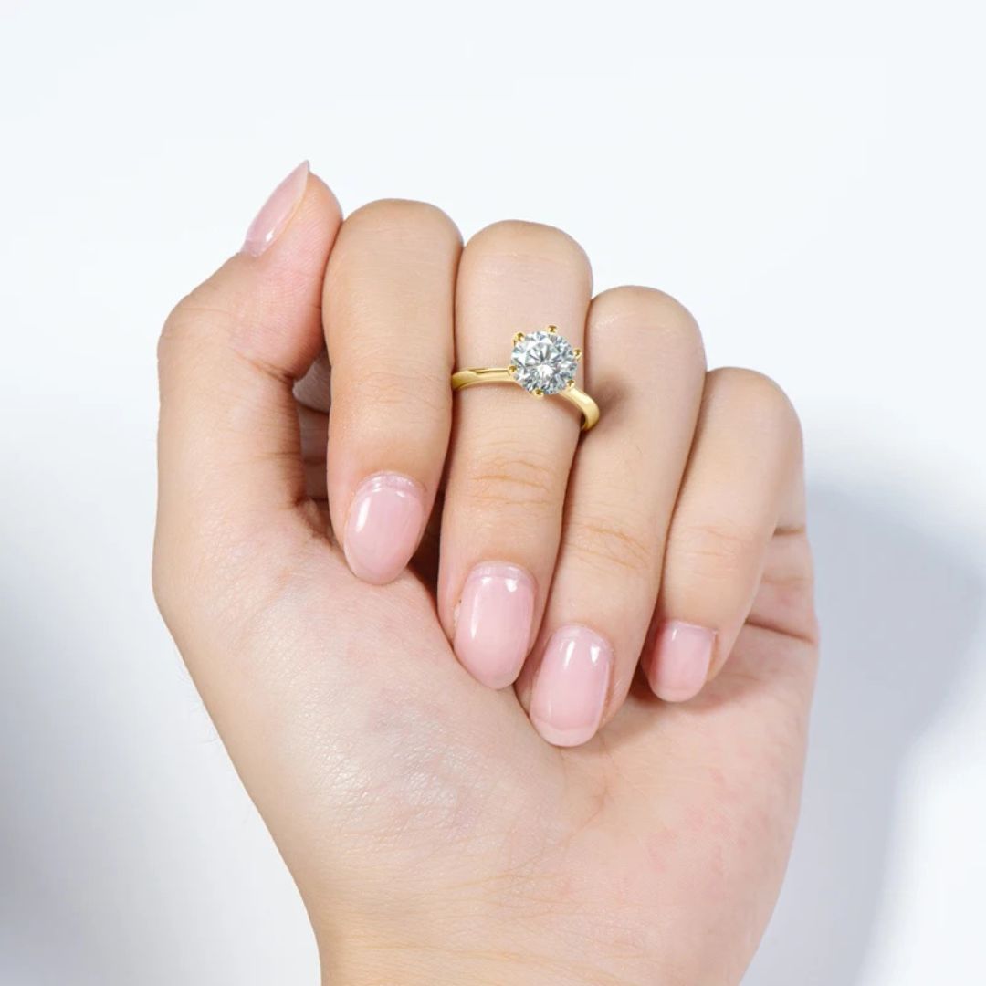 Aurum Éclat - 14k Goldplated Moissanite Ring