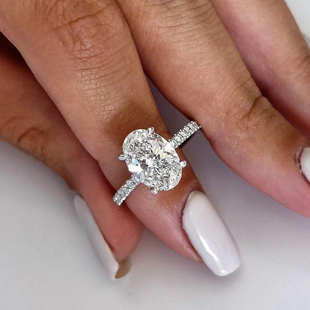 Averelle Luxe - Moissanite Verlovingsring met Platinum Plating