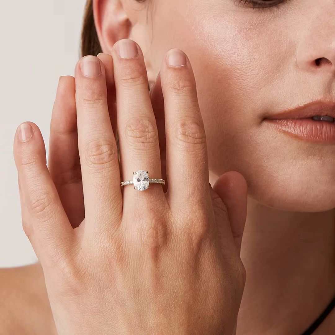 Averelle Luxe - Moissanite Verlovingsring met Platinum Plating