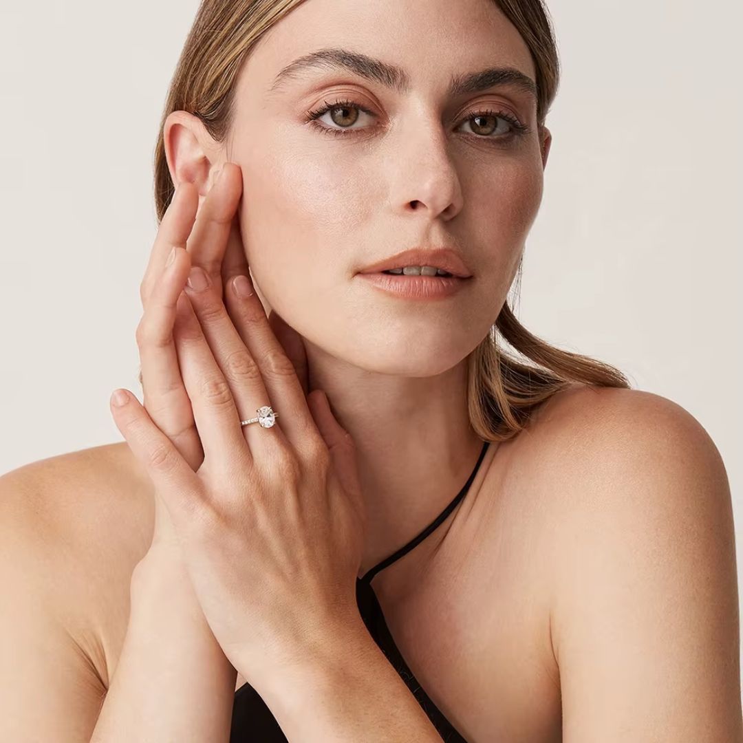 Averelle Luxe - Moissanite Verlovingsring met Platinum Plating