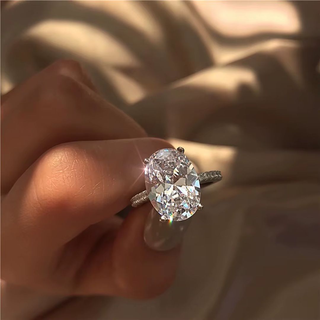 Averelle Luxe - Moissanite Verlovingsring met Platinum Plating