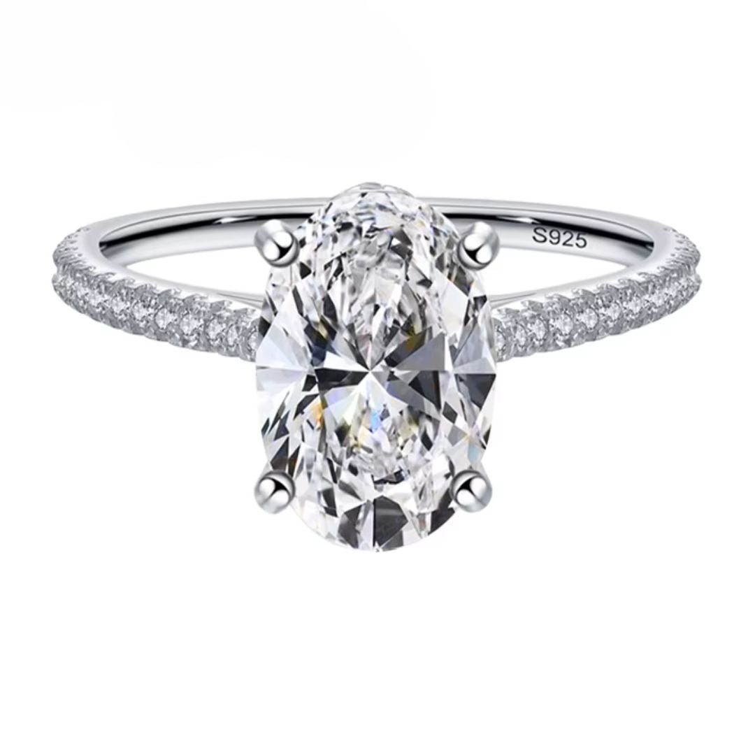 Averelle Luxe - Moissanite Verlovingsring met Platinum Plating