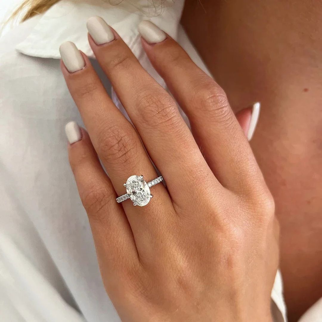 Averelle Luxe - Moissanite Verlovingsring met Platinum Plating