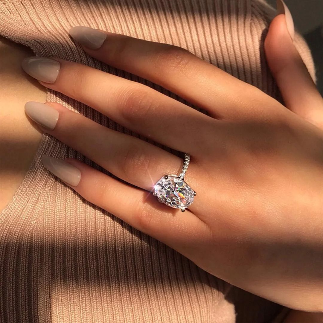 Averelle Luxe - Moissanite Verlovingsring met Platinum Plating