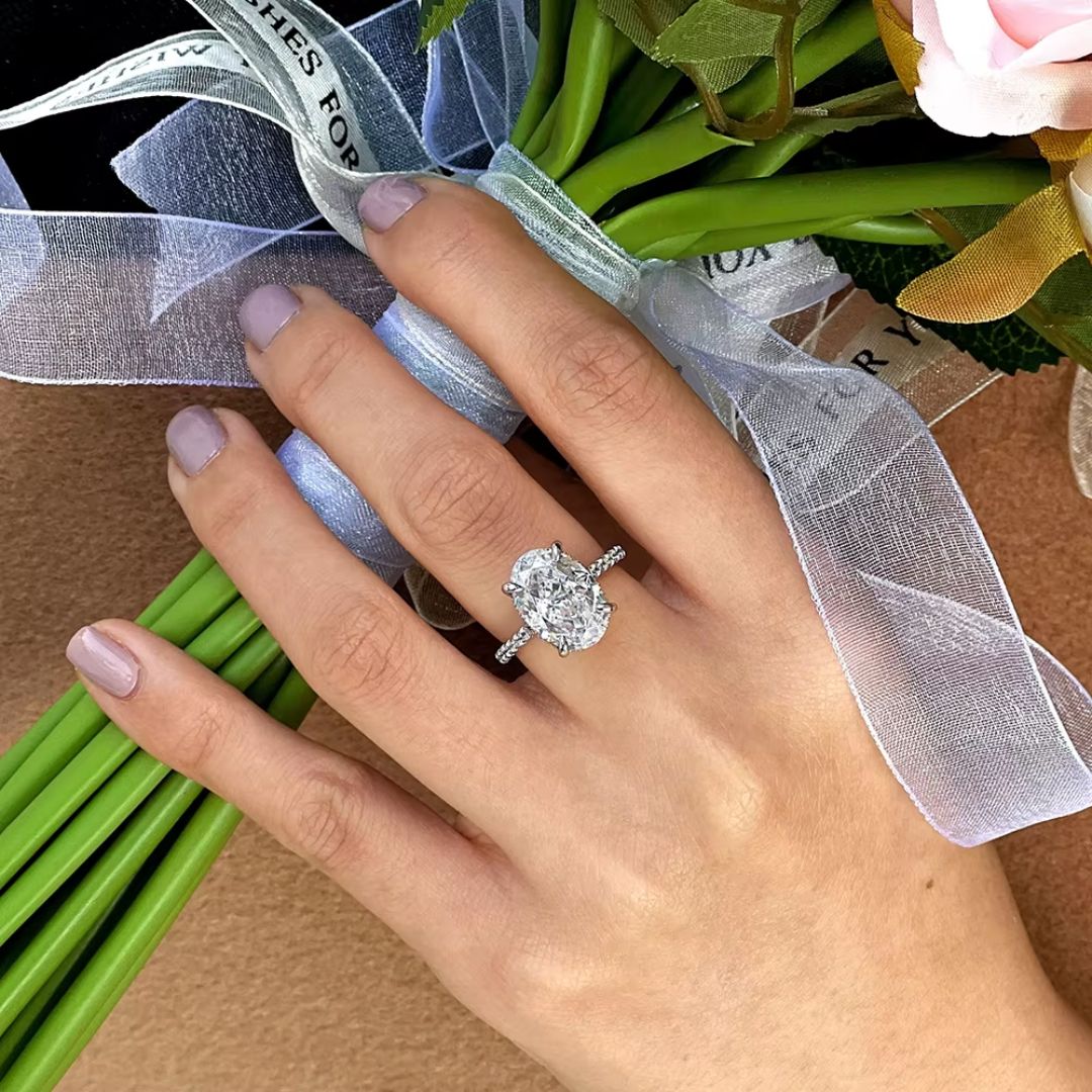 Averelle Luxe - Moissanite Verlovingsring met Platinum Plating