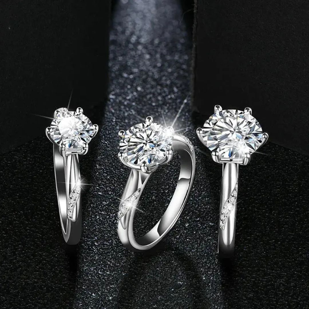 Clair de Diamant - Zilveren 3CT Moissanite Verlovingsring Dames