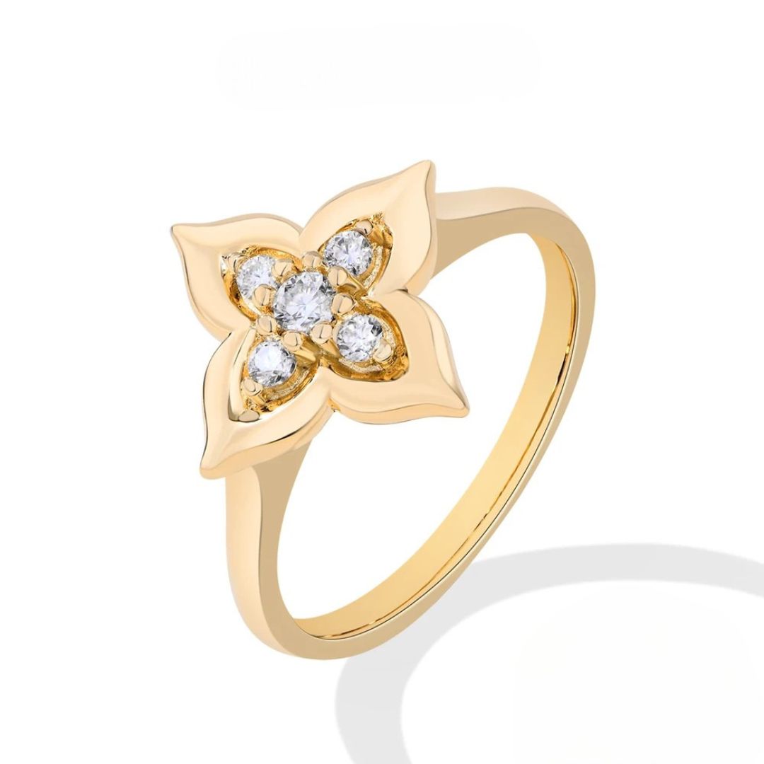 CruzLuxe - 925 Zilveren Moissanite Ring Dames 0.3CT Dual Gold