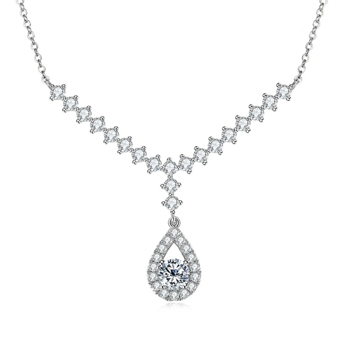 Éclat de Lune – Luxe Moissanite Lariat Halsketting