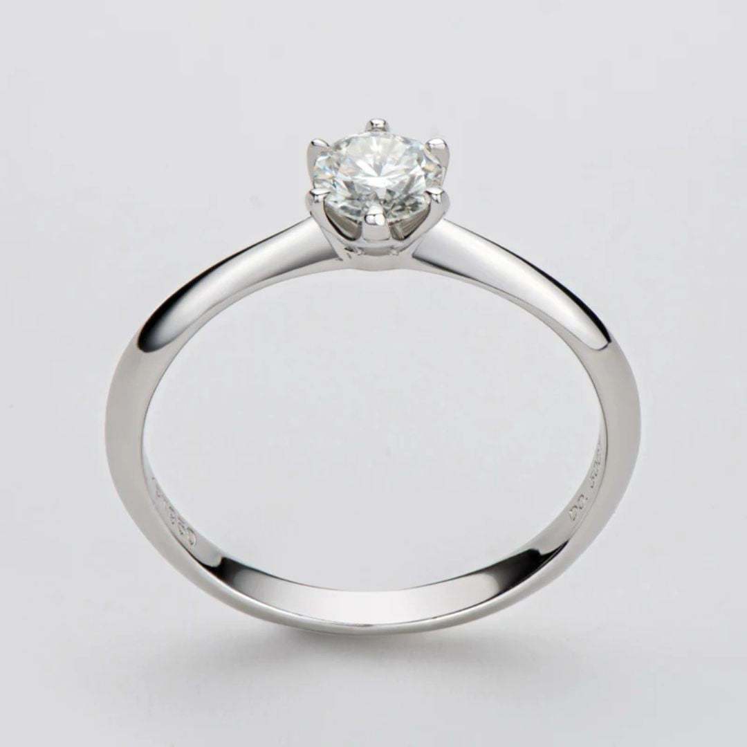 Eterna Spark - S925 Zilveren Moissanite Solitaire Ring Dames 0.5CT