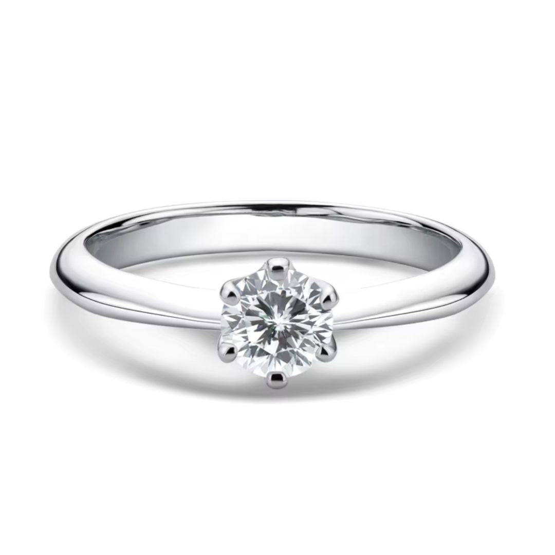 Eterna Spark - S925 Zilveren Moissanite Solitaire Ring Dames 0.5CT