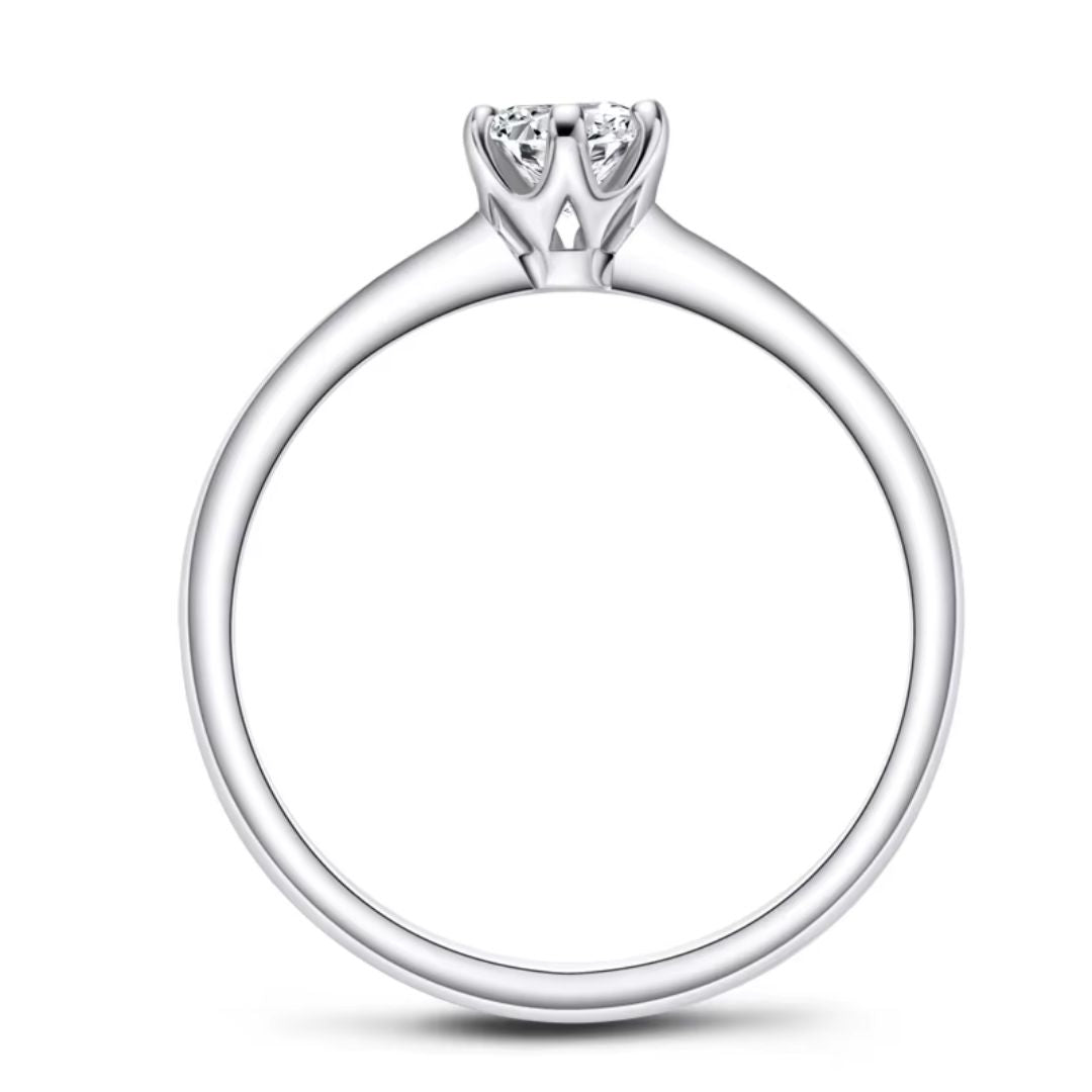 Eterna Spark - S925 Zilveren Moissanite Solitaire Ring Dames 0.5CT