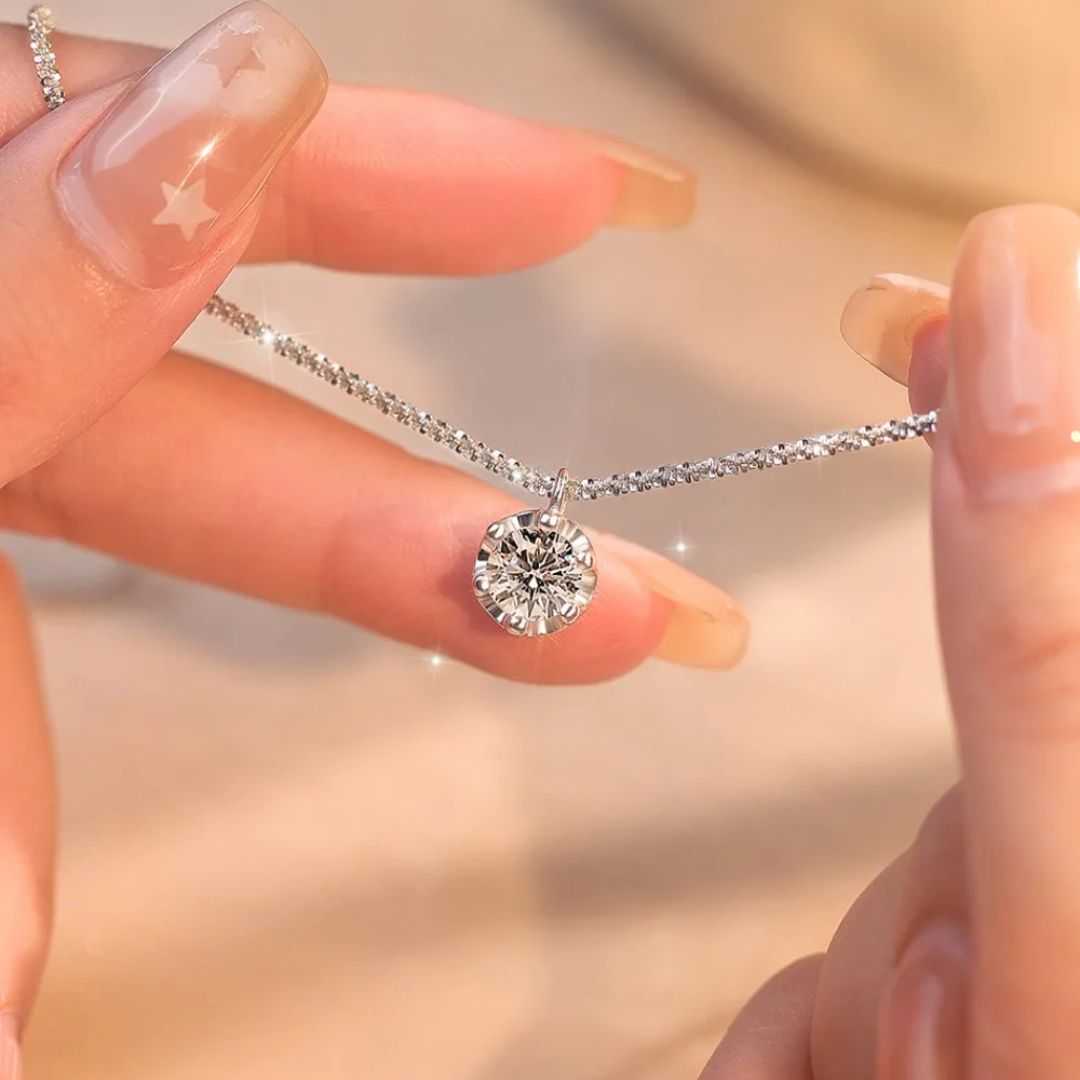 Liora Grace - Moissanite Halsketting met Wit Goudplating