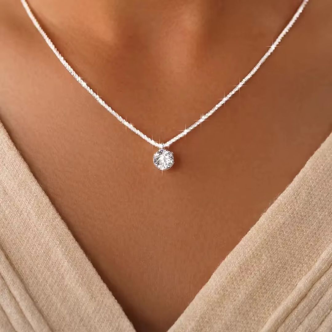 Liora Grace - Moissanite Halsketting met Wit Goudplating