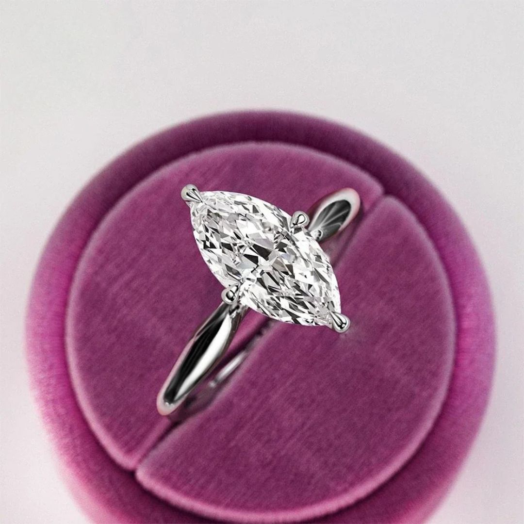 Lumora Marquise - Luxe 3CT Moissaniet Verlovingsring 18k Goud Verguld Dames