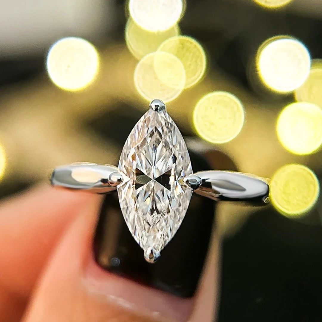 Lumora Marquise - Luxe 3CT Moissaniet Verlovingsring 18k Goud Verguld Dames