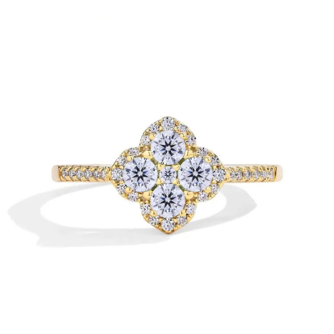 Noire Fortune – Klavervormige Moissanite Ring Amora Maison