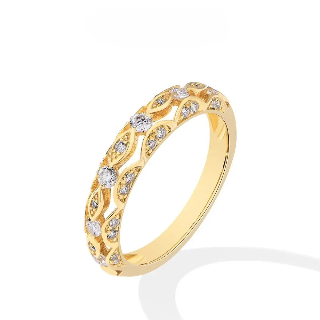 Rayonne D'Amour - Massief Goud Moissanite Ring Amora Maison