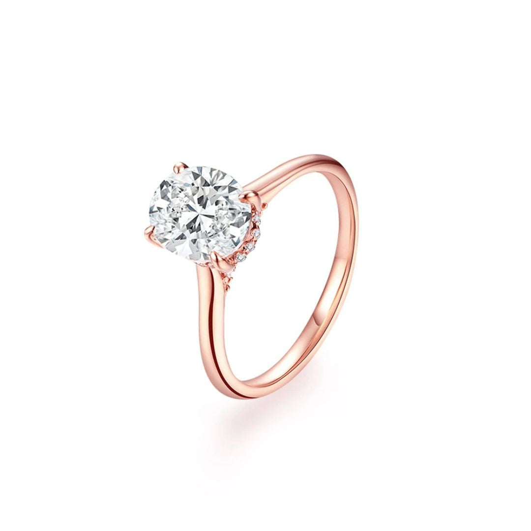 Regency Oval - 14k Goldplated Moissanite Verlovingsring