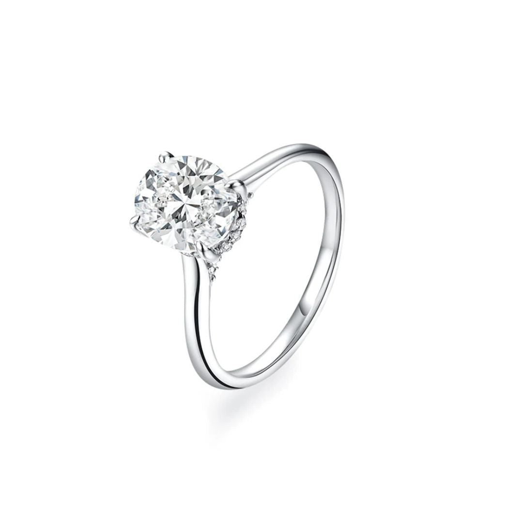 Regency Oval - 14k Goldplated Moissanite Verlovingsring