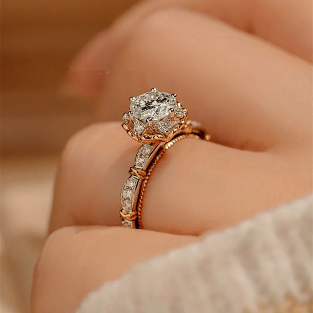 RoseClaw - 18k Wit Goudplated S925 Zilveren Moissanite Ring Dames 0.5CT