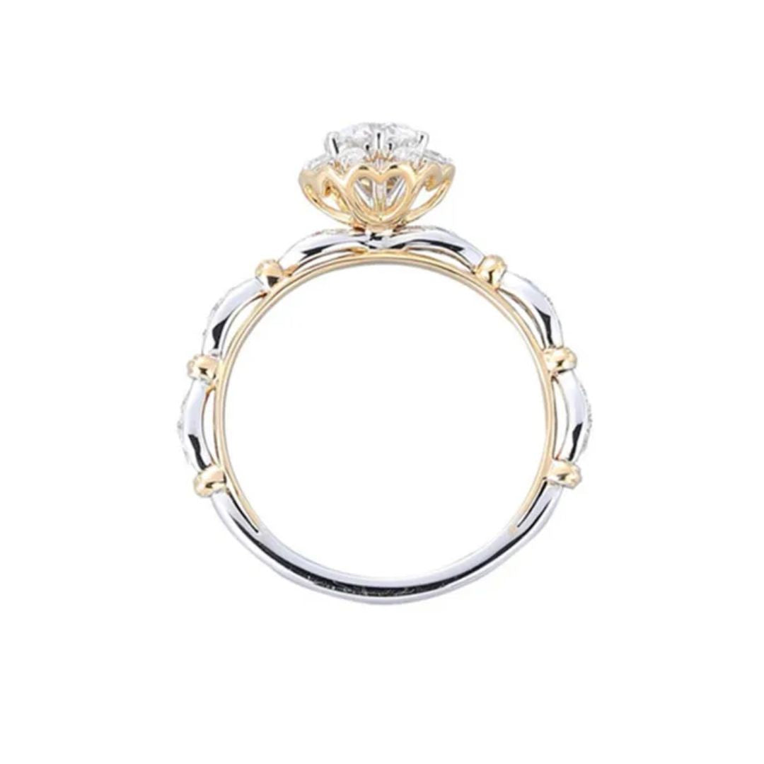 RoseClaw - 18k Wit Goudplated S925 Zilveren Moissanite Ring Dames 0.5CT