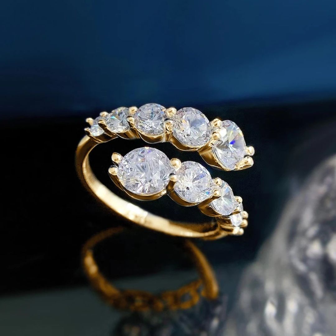 Stella Vow - Zilveren Moissanite Ring 18k Goldplating Dames 3.26CT