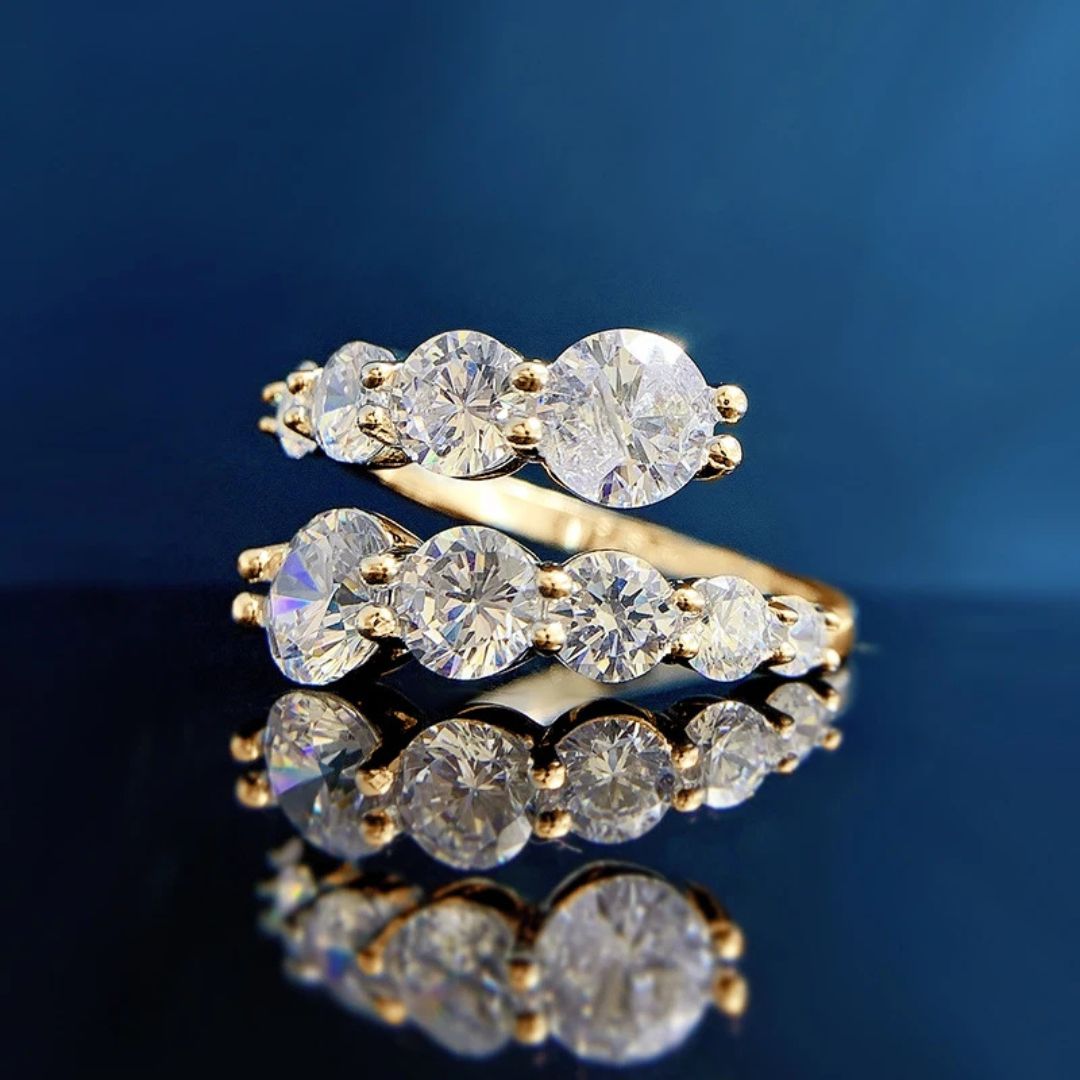 Stella Vow - Zilveren Moissanite Ring 18k Goldplating Dames 3.26CT