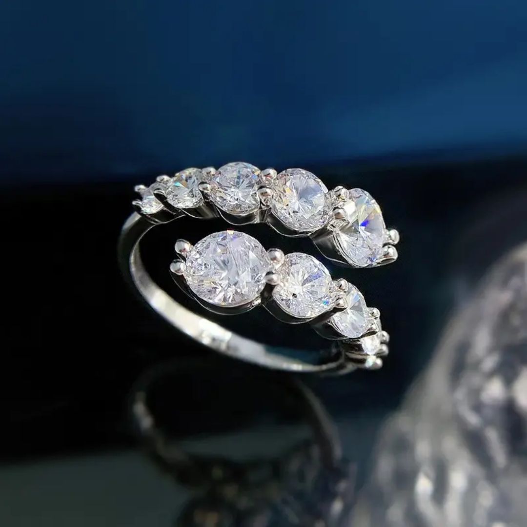 Stella Vow - Zilveren Moissanite Ring 18k Goldplating Dames 3.26CT
