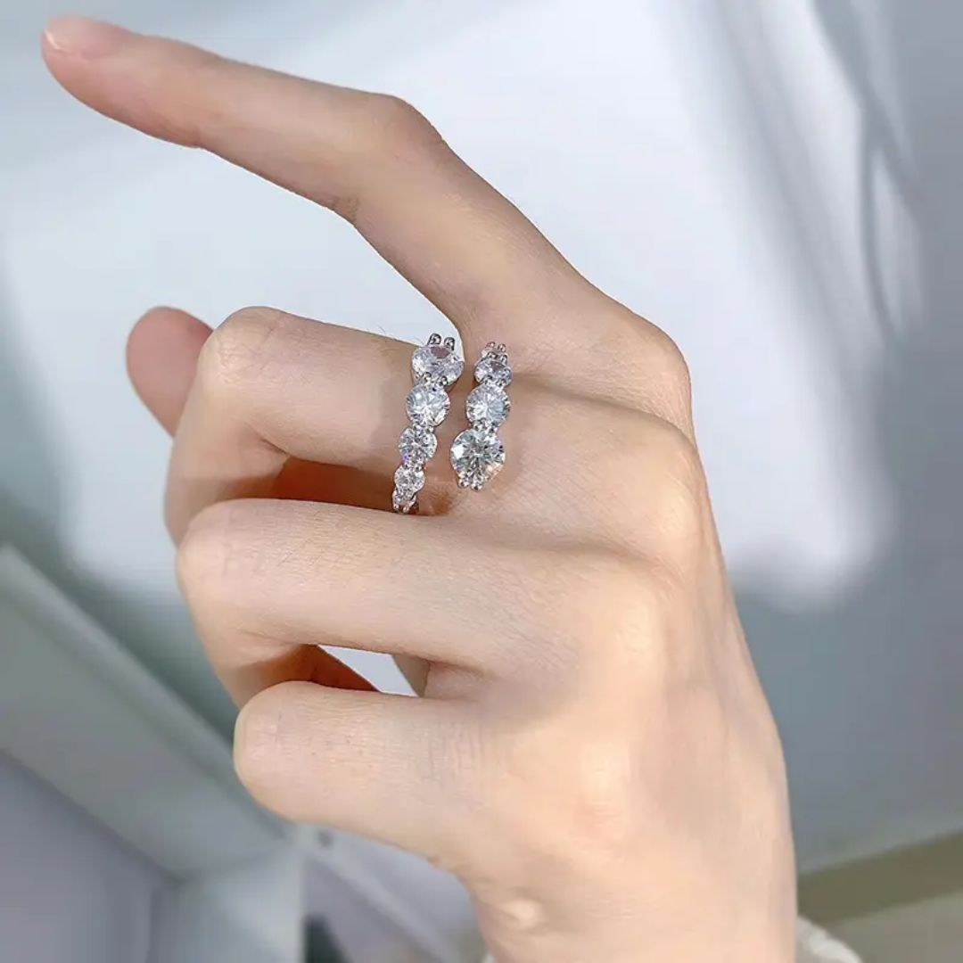 Stella Vow - Zilveren Moissanite Ring 18k Goldplating Dames 3.26CT