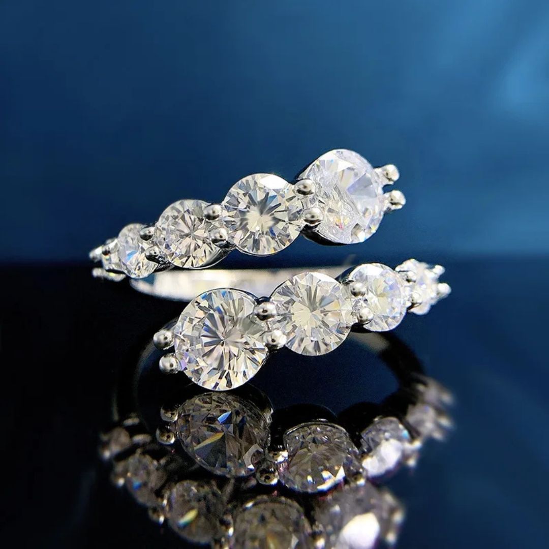 Stella Vow - Zilveren Moissanite Ring 18k Goldplating Dames 3.26CT