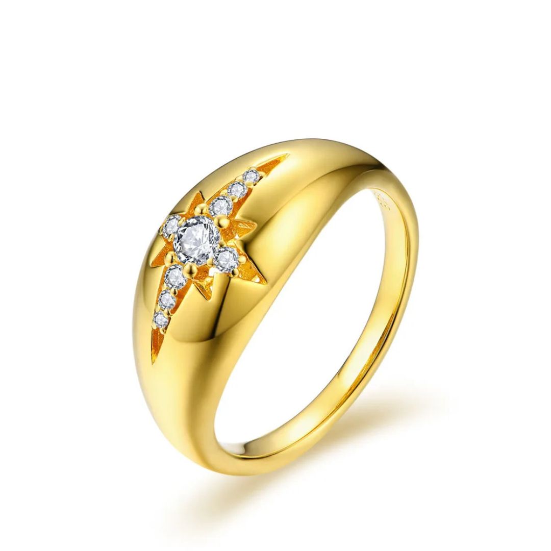 Stellar Charm - Zilveren Moissanite Ring Dames 0.25CT Wit Goud