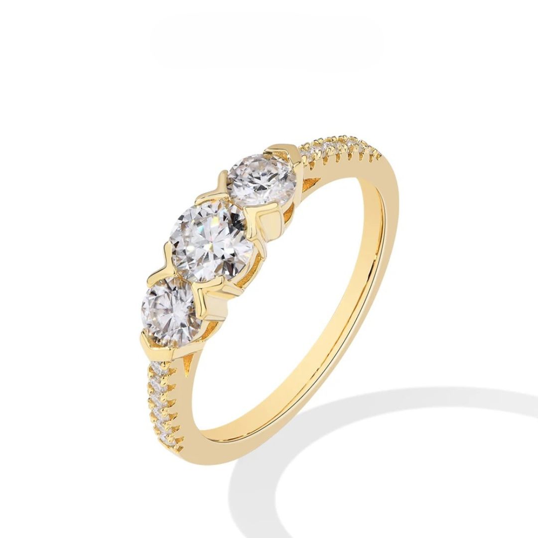 Timeless Devotion - 18k Goldplated Moissanite Verlovingsring