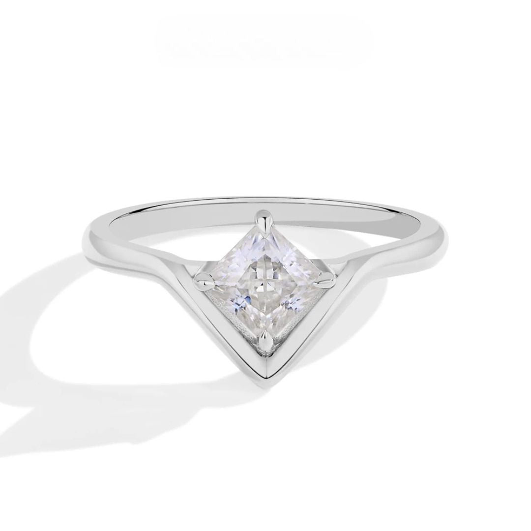 TriadLuxe - 18k Goldplated S925 Zilveren Moissanite Ring Dames 0.8CT