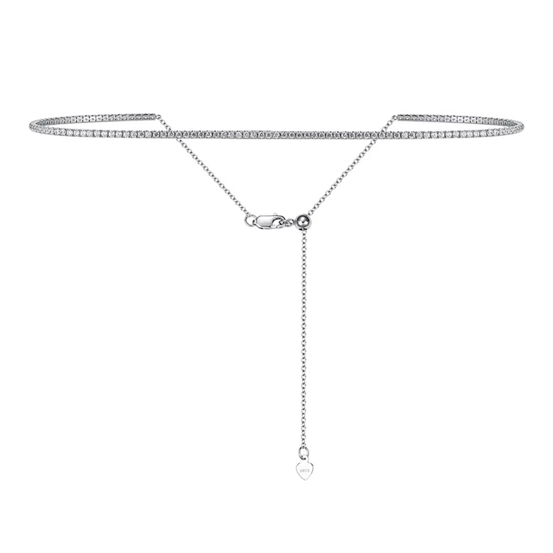 Astra Nova - 18k Goldplated S925 Zilver Luxe Moissanite Tennis Ketting Dames