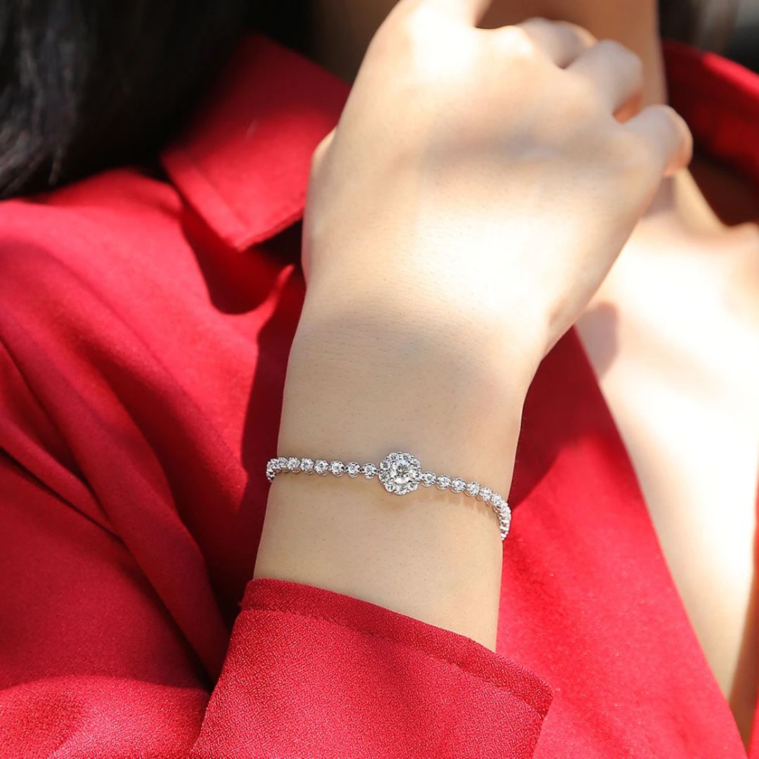 Astra Shine - Zilveren Moissanite Tennis Armband Dames 0.5CT