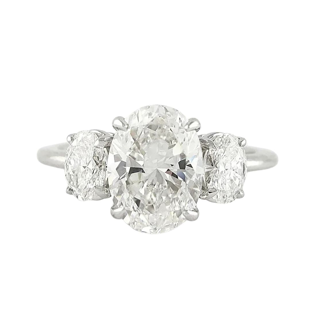 Aurelia Trinity - Moissanite Driesteenring met 18k Wit Goud
