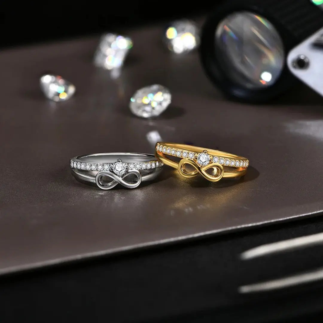 Aurelia's Crown – Koninklijke Goldplated Moissanite Ring Amora Maison