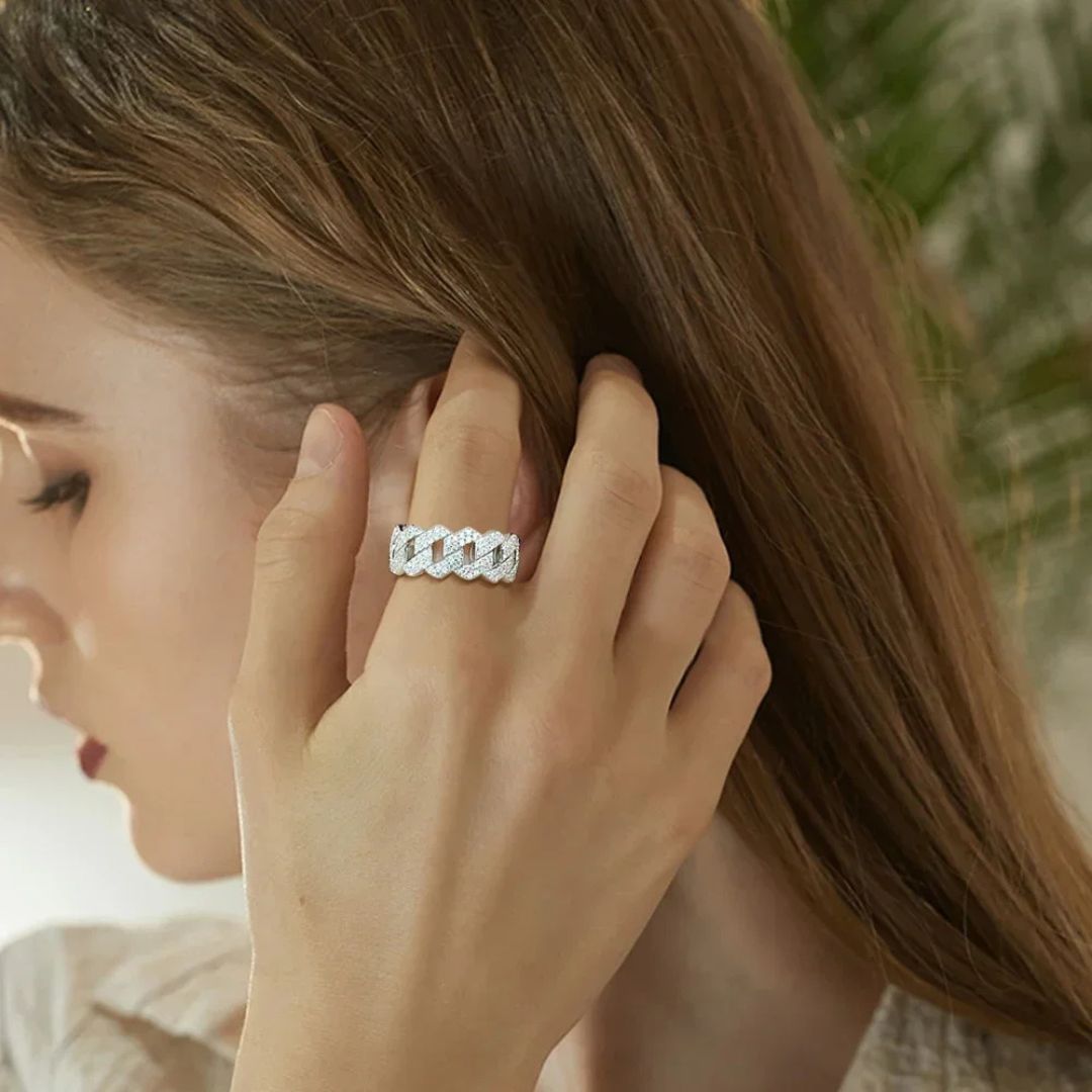 Aurum Cuban - Cuban-Link Moissanite Ring