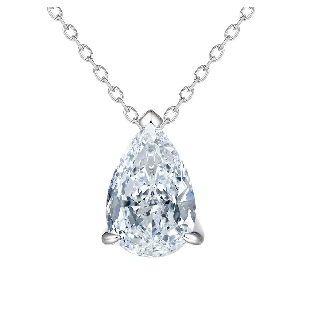 Celestine Drop - Zilveren Moissanite Waterdruppel Ketting Dames 1-4CT