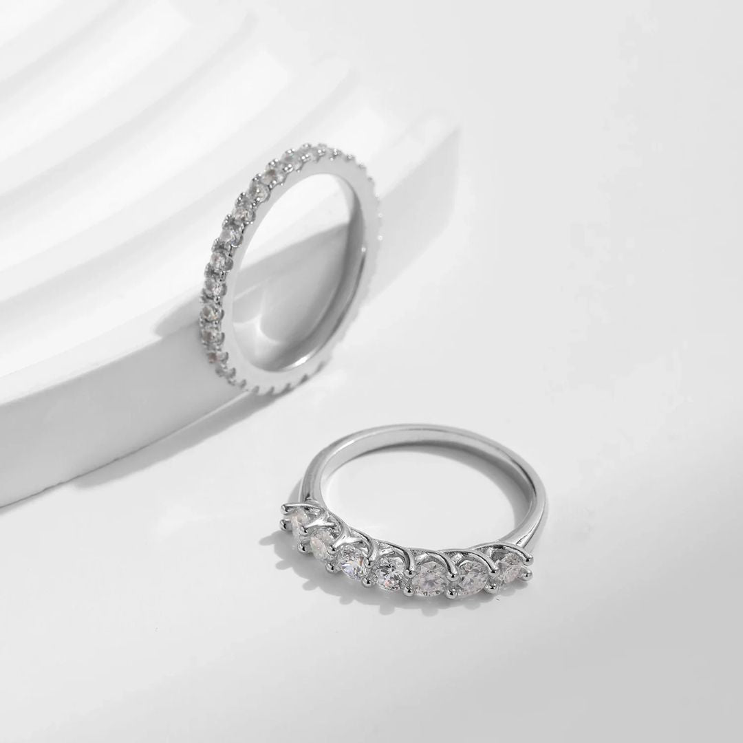 Celestique Crown Set - Moissanite Ringen met Platinum Plating